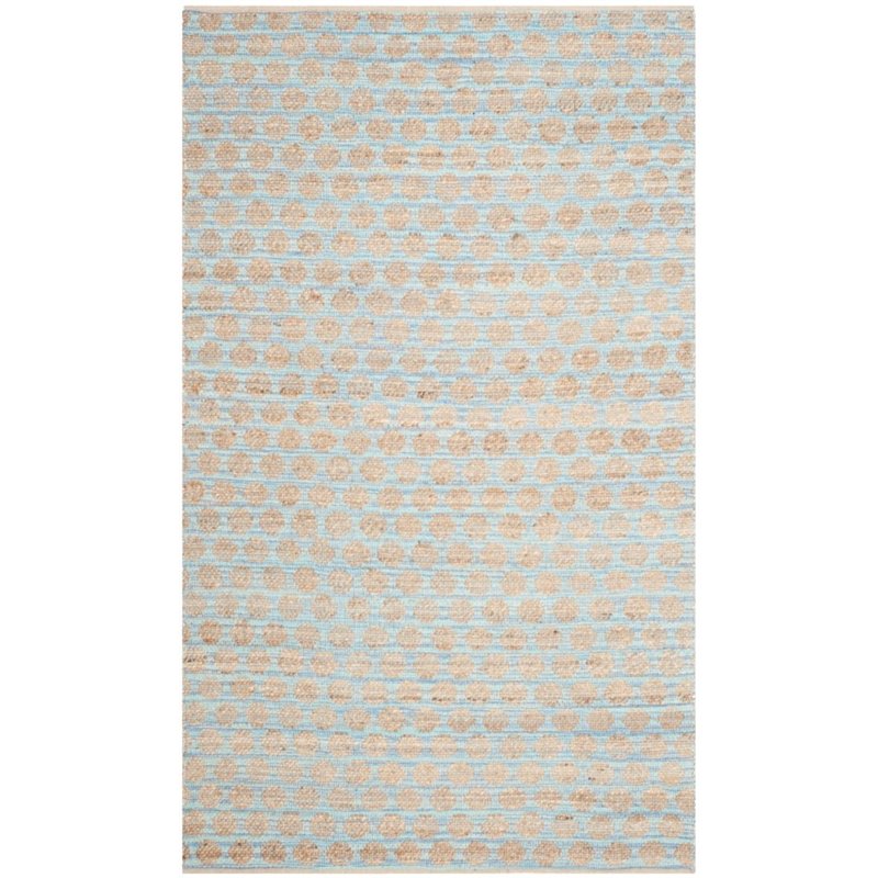 Safavieh Cape Cod 3' X 5' Hand Woven Rug in Blue and Natural