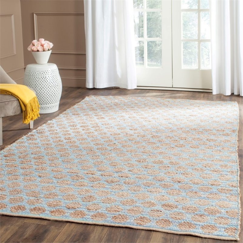 Safavieh Cape Cod 3' X 5' Hand Woven Rug in Blue and Natural