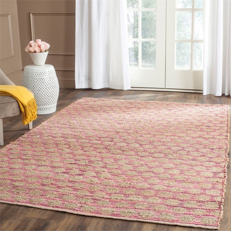 Safavieh Cape Cod 3' X 5' Hand Woven Rug in Maroon and Natural