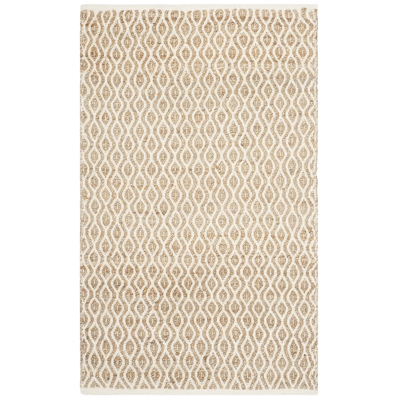 Safavieh Cape Cod 3' X 5' Hand Woven Jute and Cotton Rug in Natural