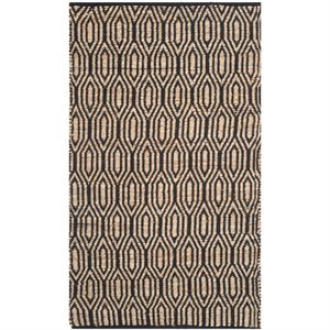 Safavieh Cape Cod 6' Square Hand Woven Rug in Black and Natural