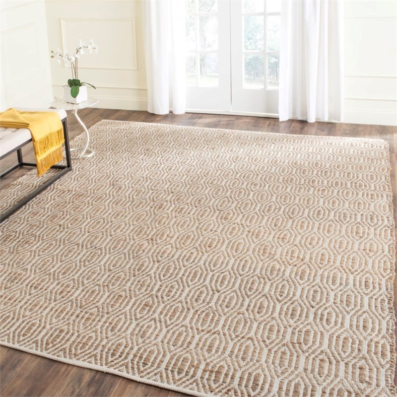 Safavieh Cape Cod 9' X 12' Hand Woven Jute and Cotton Rug in Natural