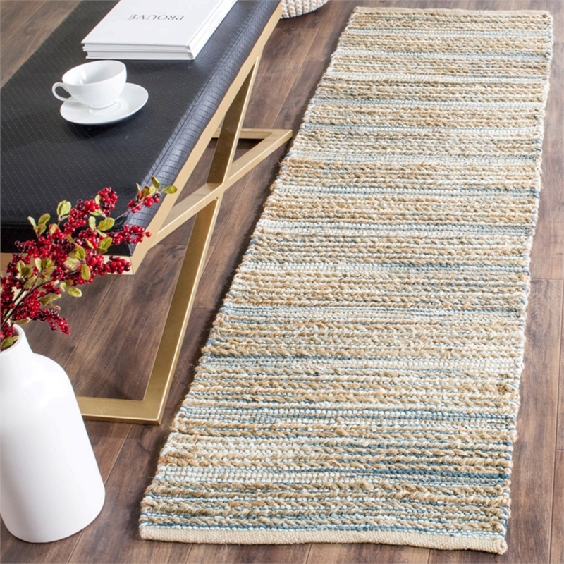 Safavieh Cape Cod 11' X 15' Hand Woven Jute and Cotton Rug in Aqua
