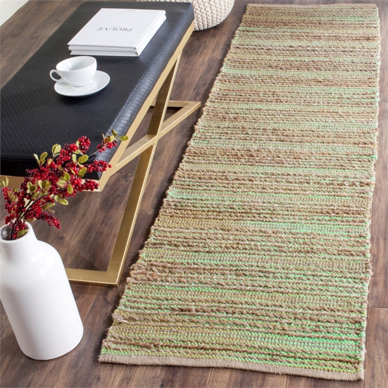 Safavieh Cape Cod 11' X 15' Hand Woven Jute and Cotton Rug in Aqua