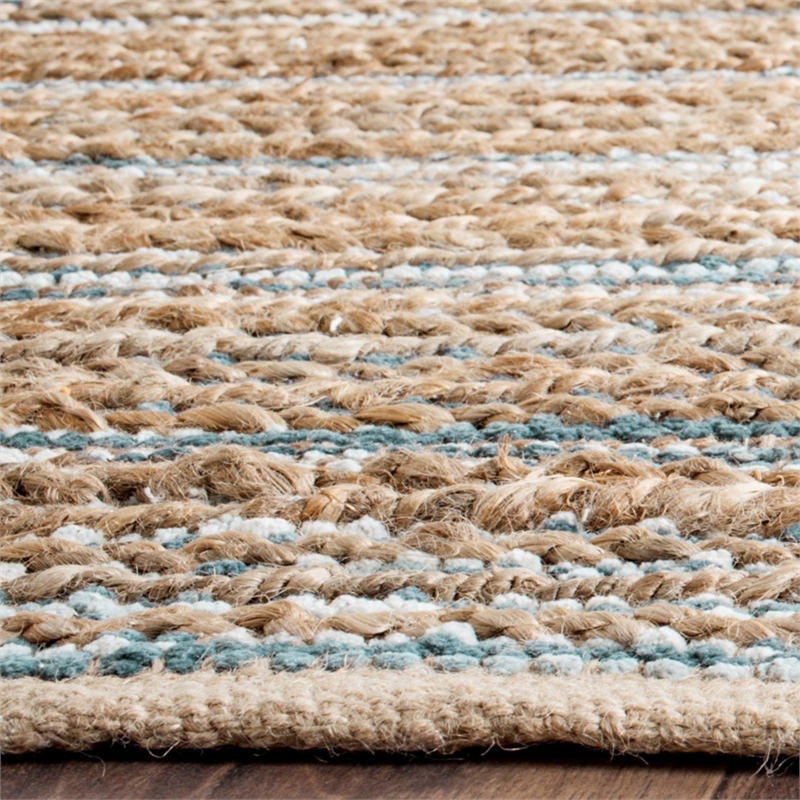 Safavieh Cape Cod 11' X 15' Hand Woven Jute and Cotton Rug in Aqua