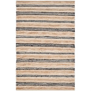 Safavieh Cape Cod 5' X 8' Hand Woven Rug in Natural and Black