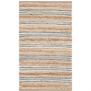 Safavieh Cape Cod 3' X 5' Hand Woven Rug in Natural and Blue