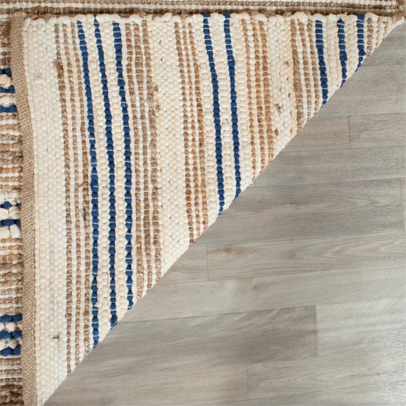 Safavieh Cape Cod 8' X 10' Hand Woven Rug in Natural and Blue Cymax