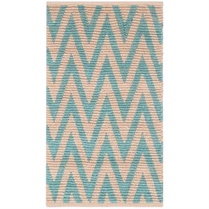 Safavieh Cape Cod 2'3&quot X 3'9&quot Hand Woven Rug in Natural and Turquoise