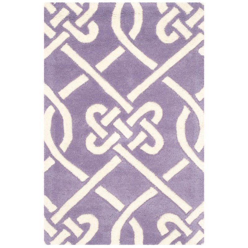 Safavieh Chatham 2' X 3' Hand Tufted Wool Rug in Purple and Ivory