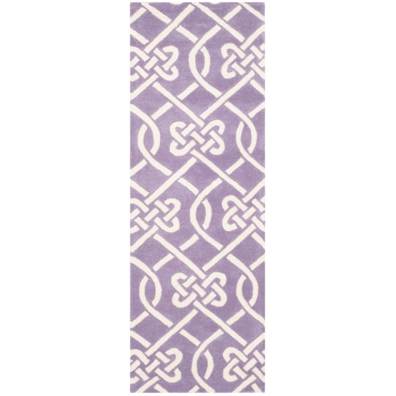 Safavieh Chatham 4' X 6' Hand Tufted Wool Rug in Purple and Ivory