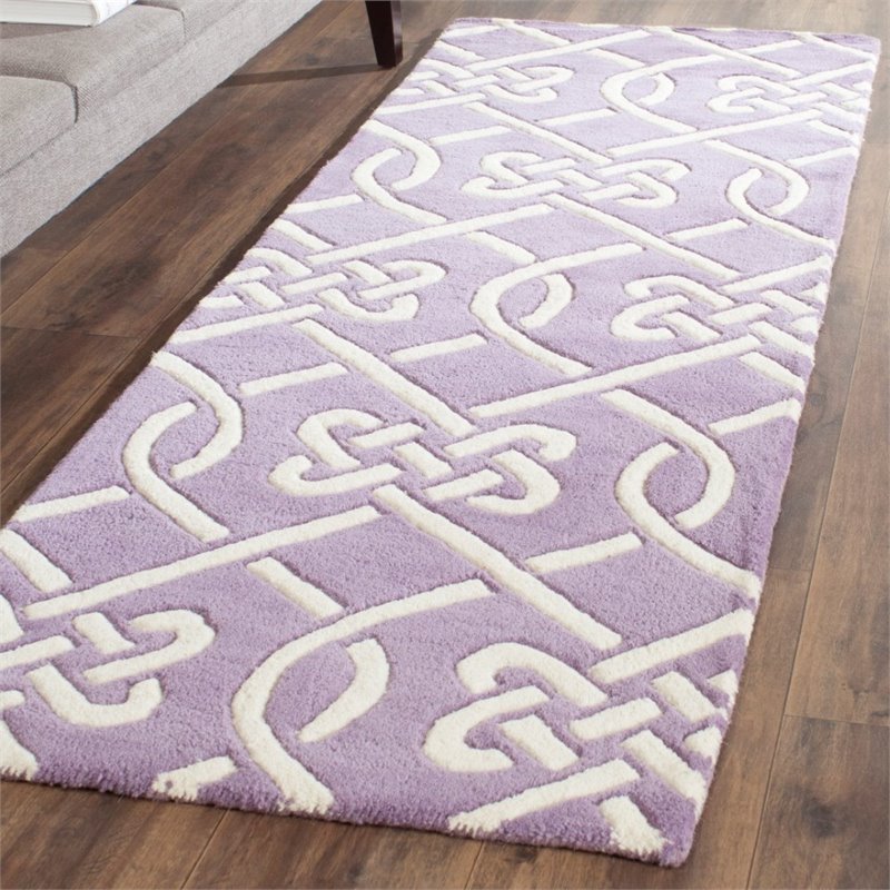 Safavieh Chatham 6' X 9' Hand Tufted Wool Rug in Purple and Ivory