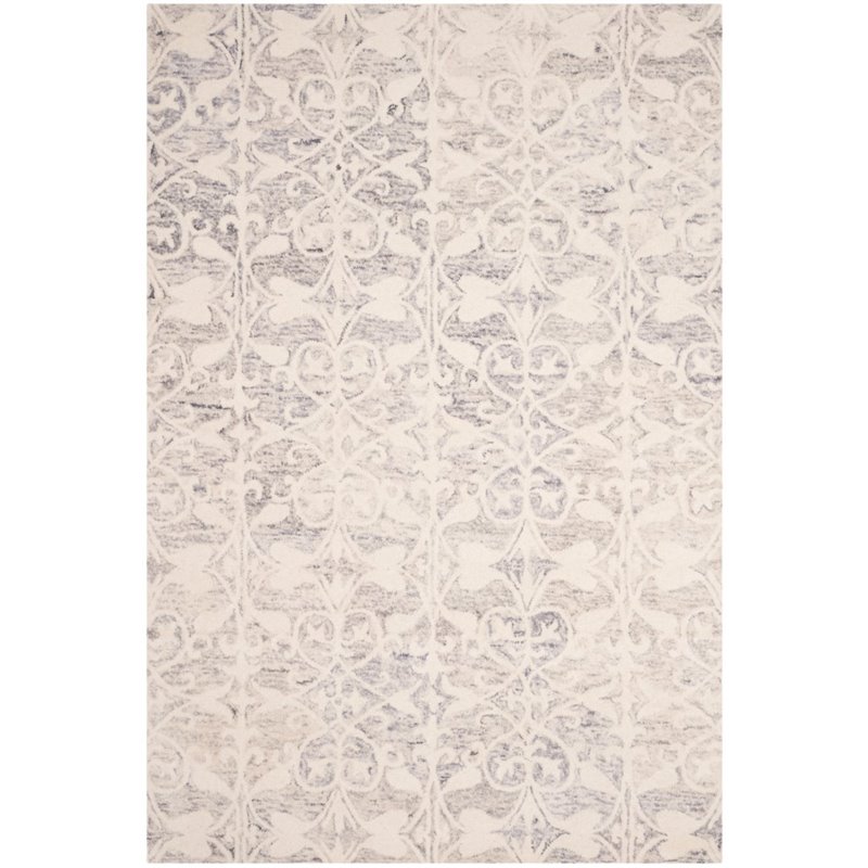 Safavieh Chatham 3' X 5' Hand Tufted Wool Rug in Light Gray and Ivory