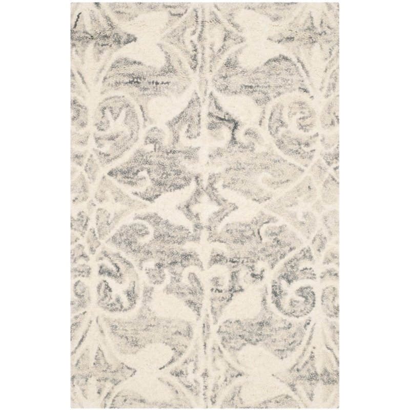 Safavieh Chatham 8' X 10' Hand Tufted Wool Rug in Light Gray and Ivory