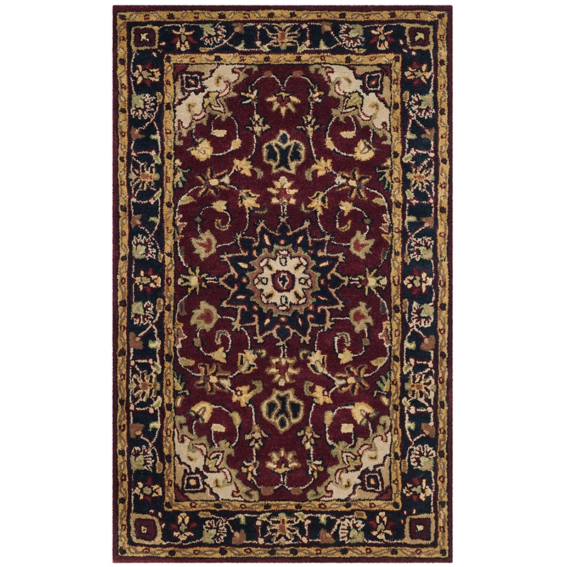 Safavieh Classic 8' X 10' Hand Tufted Wool Rug in Burgundy and Navy