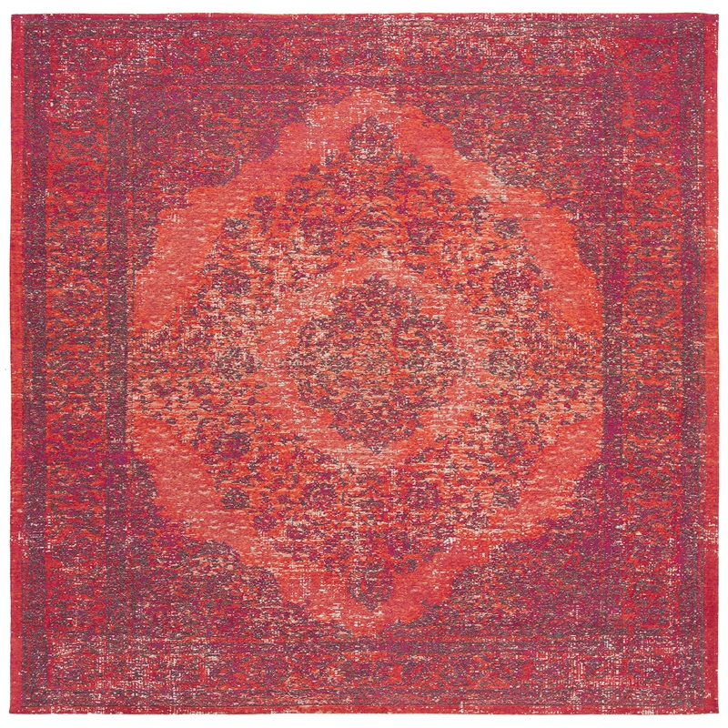 Safavieh Classic Vintage 6' Square Power Loomed Cotton Rug in Red