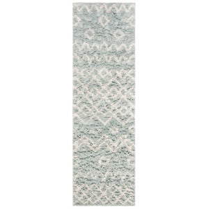 Safavieh Casablanca 2'-3&quot X 8'  Wool Hand Tufted Rug in Blue / Ivory