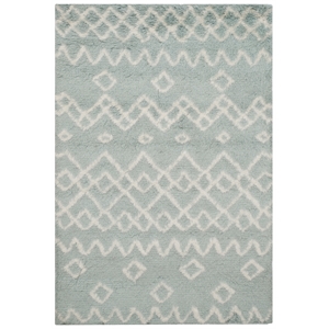 Safavieh Casablanca 4' X 6' Wool Hand Tufted Rug in Blue / Ivory