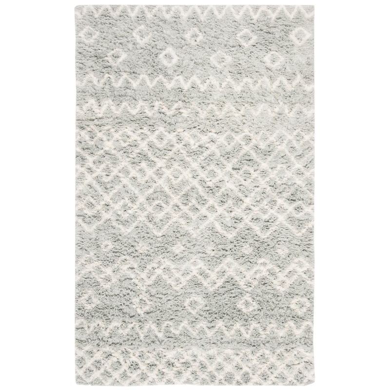 Safavieh Casablanca 5' X 8' Wool Hand Tufted Rug in Blue / Ivory