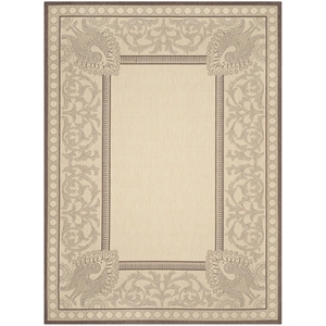 Safavieh Courtyard 9' X 12' Power Loomed Rug in Natural and Chocolate