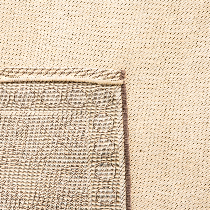Safavieh Courtyard 9' X 12' Power Loomed Rug in Natural and Chocolate