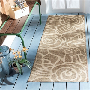 Safavieh Courtyard 2' X 3'7&quot Power Loomed Rug in Coffee and Sand