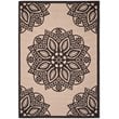 Safavieh Courtyard 9' X 12' Power Loomed Rug in Beige and Black