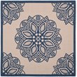 Safavieh Courtyard 9' X 12' Power Loomed Rug in Beige and Navy