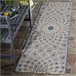 Safavieh Courtyard 9' X 12' Power Loomed Rug in Black and Beige