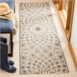 Safavieh Courtyard 9' X 12' Power Loomed Rug in Black and Beige