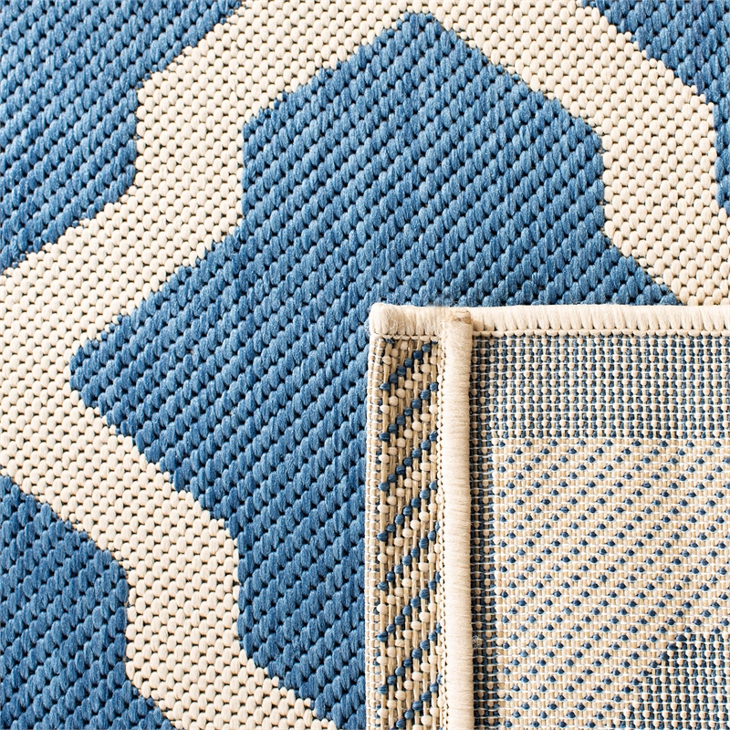 Safavieh Courtyard 9' X 12' Power Loomed Rug in Blue and Beige