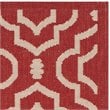 Safavieh Courtyard 9' X 12' Power Loomed Rug in Red and Bone