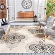 Safavieh Courtyard 9' X 12' Power Loomed Rug in Creme and Black