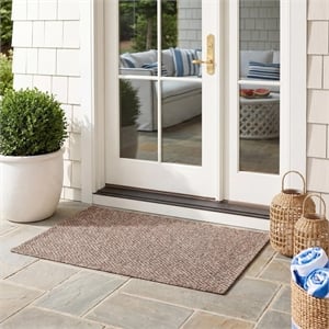 Safavieh Courtyard 2' X 3'7&quot Power Loomed Rug in Brown and Beige