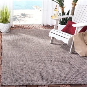 Safavieh Courtyard 4' X 5'7&quot Power Loomed Rug in Brown and Beige