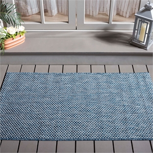 Safavieh Courtyard 2'7&quot X 5' Power Loomed Rug in Navy and Gray