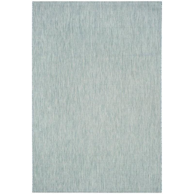 Safavieh Courtyard 9' X 12' Power Loomed Rug in Aqua and Gray