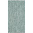 Safavieh Courtyard 9' X 12' Power Loomed Rug in Aqua and Gray