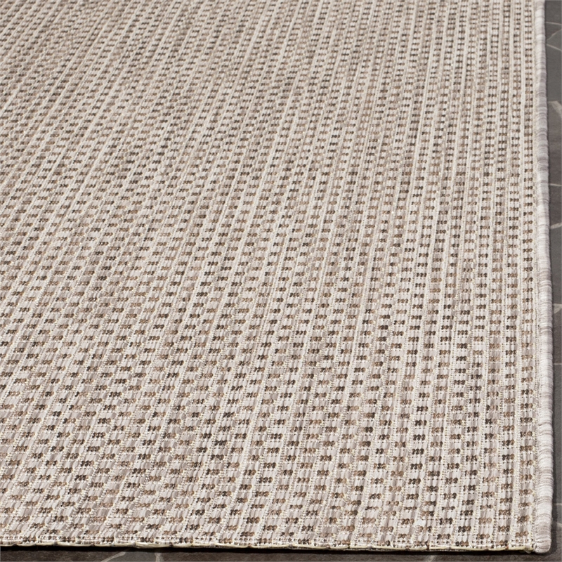 Safavieh Courtyard 9' X 12' Power Loomed Rug in Natural and Black
