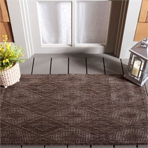 Safavieh Courtyard 2' X 3'7&quot Power Loomed Rug in Brown and Brown