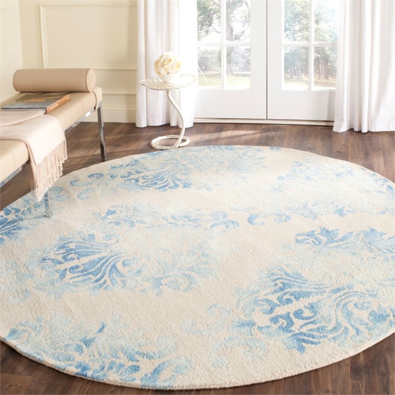 Safavieh Dip Dye 3' X 5' Hand Tufted Wool Pile Rug in Beige and Blue