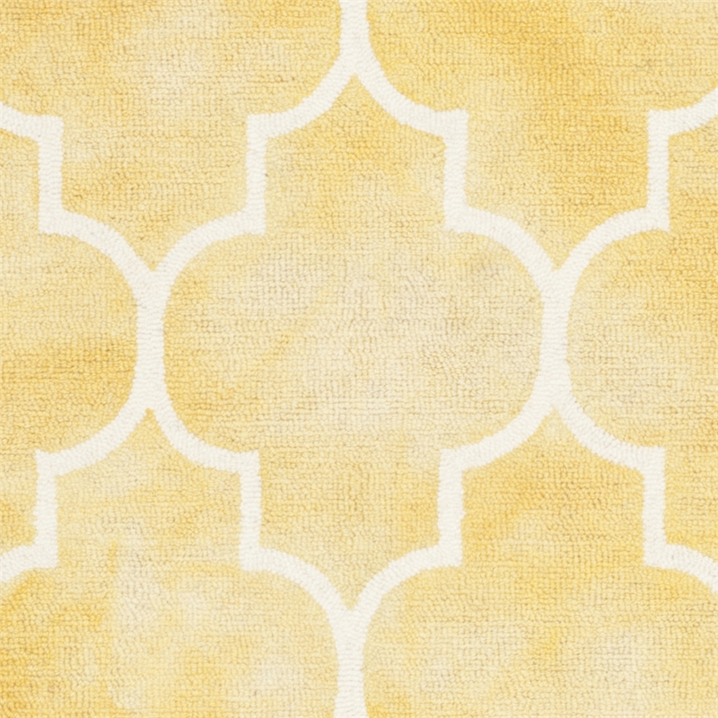 Safavieh Dip Dye 5' X 8' Hand Tufted Wool Pile Rug in Gold and Ivory