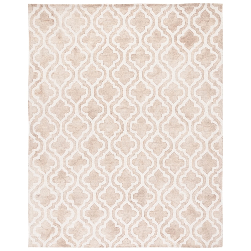 Safavieh Dip Dye 10' X 14' Hand Tufted Wool Rug in Beige and Ivory