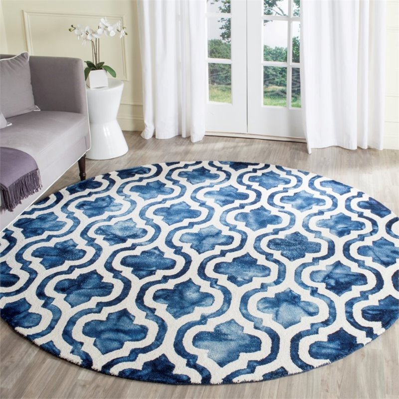 Safavieh Dip Dye 2' X 3' Hand Tufted Wool Pile Rug in Navy and Ivory