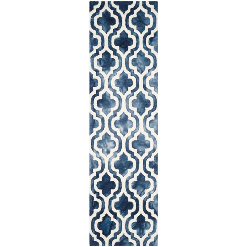 Safavieh Dip Dye 6' X 9' Hand Tufted Wool Pile Rug in Navy and Ivory