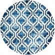 Safavieh Dip Dye 7' Round Hand Tufted Wool Rug in Navy and Ivory