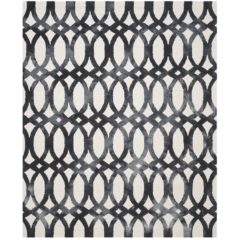 Safavieh Dip Dye 10' X 14' Hand Tufted Rug in Ivory and Graphite