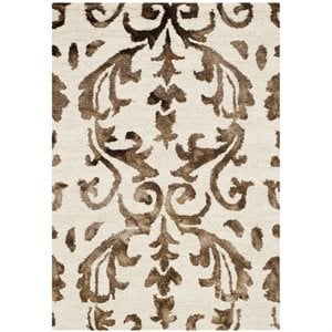 Safavieh Dip Dye 3' X 5' Hand Tufted Rug in Ivory and Chocolate