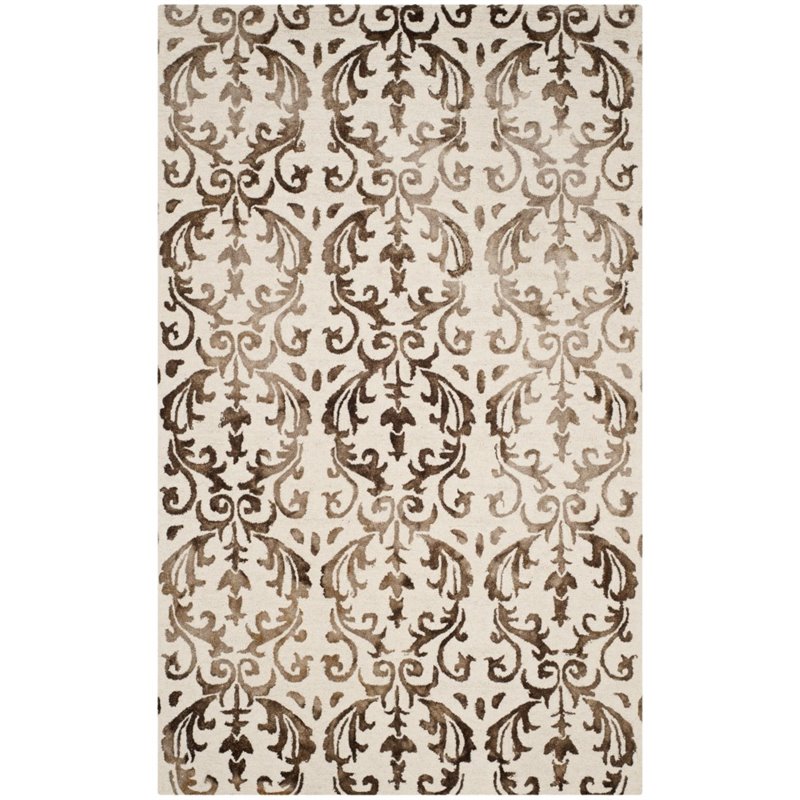 Safavieh Dip Dye 8' X 10' Hand Tufted Rug in Ivory and Chocolate