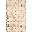 Safavieh Dip Dye 7' Round Hand Tufted Wool Rug in Ivory and Camel